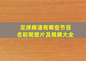 足球频道有哪些节目名称呢图片及视频大全