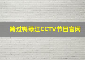 跨过鸭绿江CCTV节目官网