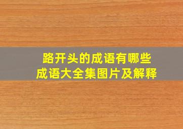 路开头的成语有哪些成语大全集图片及解释