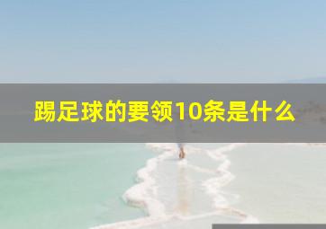 踢足球的要领10条是什么