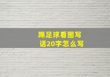 踢足球看图写话20字怎么写