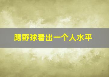 踢野球看出一个人水平