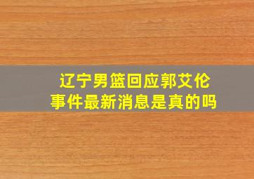 辽宁男篮回应郭艾伦事件最新消息是真的吗