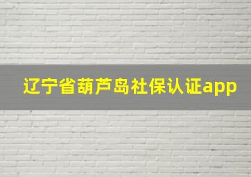 辽宁省葫芦岛社保认证app