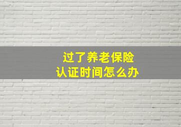 过了养老保险认证时间怎么办