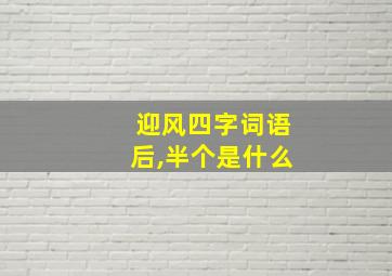 迎风四字词语后,半个是什么