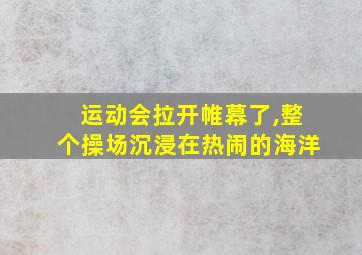 运动会拉开帷幕了,整个操场沉浸在热闹的海洋