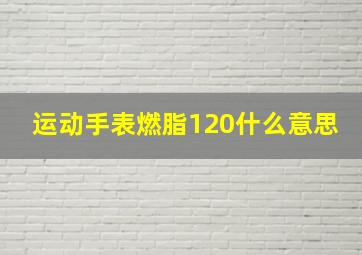 运动手表燃脂120什么意思