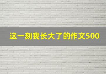 这一刻我长大了的作文500