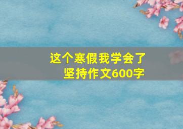 这个寒假我学会了坚持作文600字