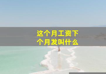 这个月工资下个月发叫什么