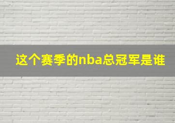 这个赛季的nba总冠军是谁