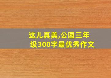 这儿真美,公园三年级300字最优秀作文