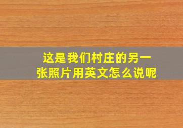 这是我们村庄的另一张照片用英文怎么说呢