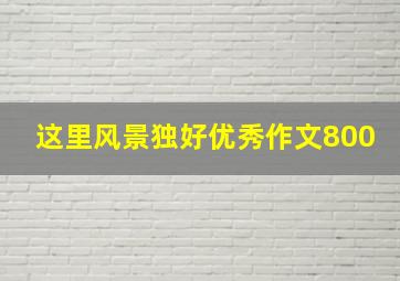 这里风景独好优秀作文800