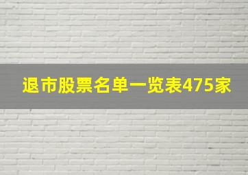 退市股票名单一览表475家