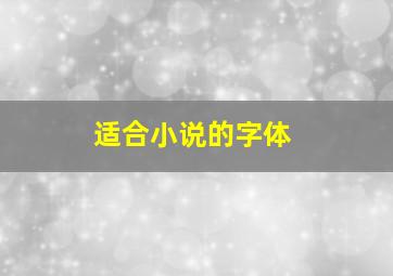 适合小说的字体