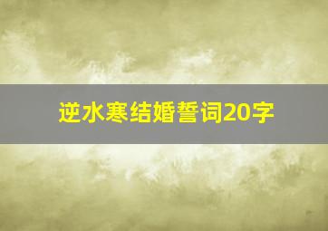 逆水寒结婚誓词20字