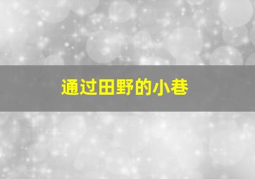 通过田野的小巷