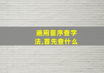 遍用音序查字法,首先查什么