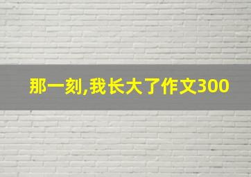 那一刻,我长大了作文300