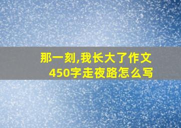 那一刻,我长大了作文450字走夜路怎么写