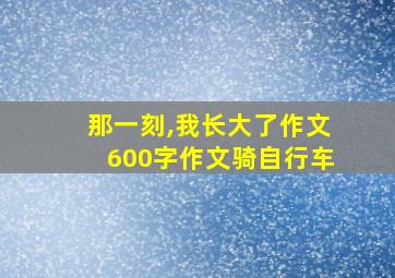 那一刻,我长大了作文600字作文骑自行车