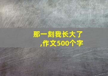 那一刻我长大了,作文500个字