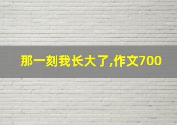 那一刻我长大了,作文700