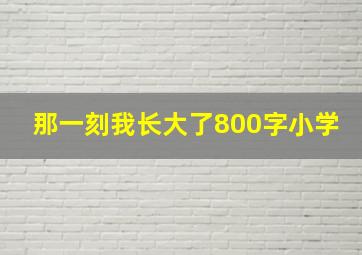 那一刻我长大了800字小学