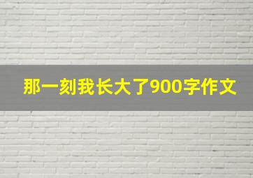 那一刻我长大了900字作文