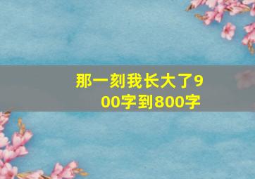 那一刻我长大了900字到800字