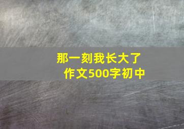 那一刻我长大了作文500字初中