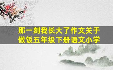 那一刻我长大了作文关于做饭五年级下册语文小学