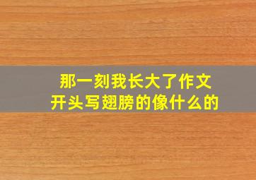 那一刻我长大了作文开头写翅膀的像什么的