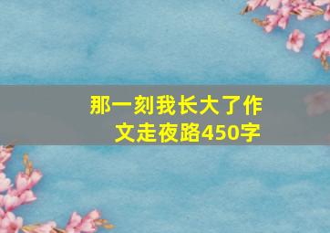 那一刻我长大了作文走夜路450字