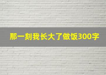 那一刻我长大了做饭300字