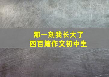 那一刻我长大了四百篇作文初中生