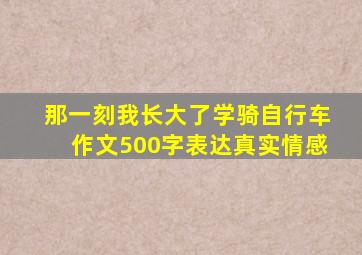 那一刻我长大了学骑自行车作文500字表达真实情感