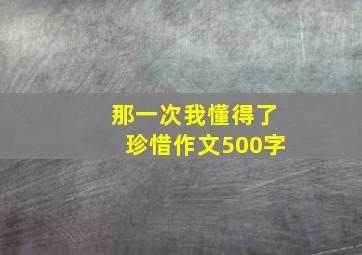 那一次我懂得了珍惜作文500字