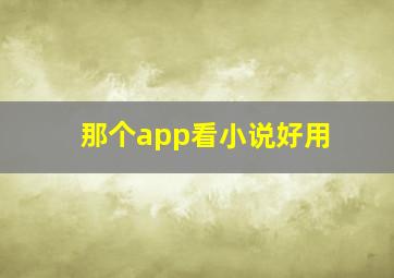 那个app看小说好用