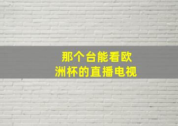 那个台能看欧洲杯的直播电视