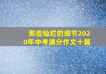 那些灿烂的细节2020年中考满分作文十篇