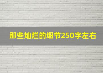 那些灿烂的细节250字左右