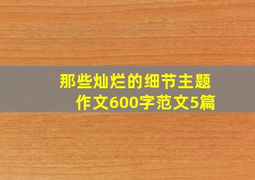 那些灿烂的细节主题作文600字范文5篇