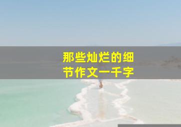 那些灿烂的细节作文一千字