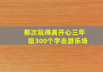 那次玩得真开心三年级300个字去游乐场