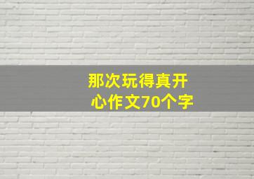 那次玩得真开心作文70个字