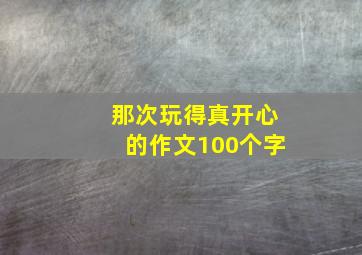 那次玩得真开心的作文100个字