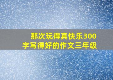 那次玩得真快乐300字写得好的作文三年级